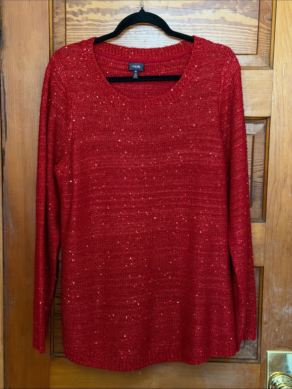 Rafaella Sweater Sparkly Red Size 2x
